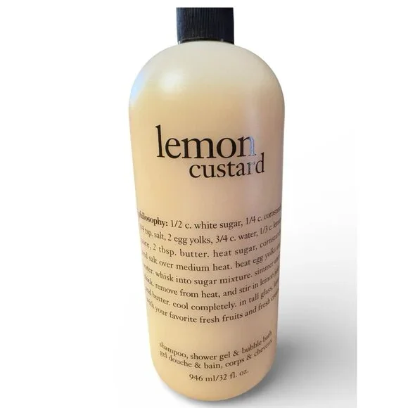 Philosophy Lemon Custard Shampoo Shower Gel Bubble Bath New Sealed W/Pump 32oz - Picture 1 of 3